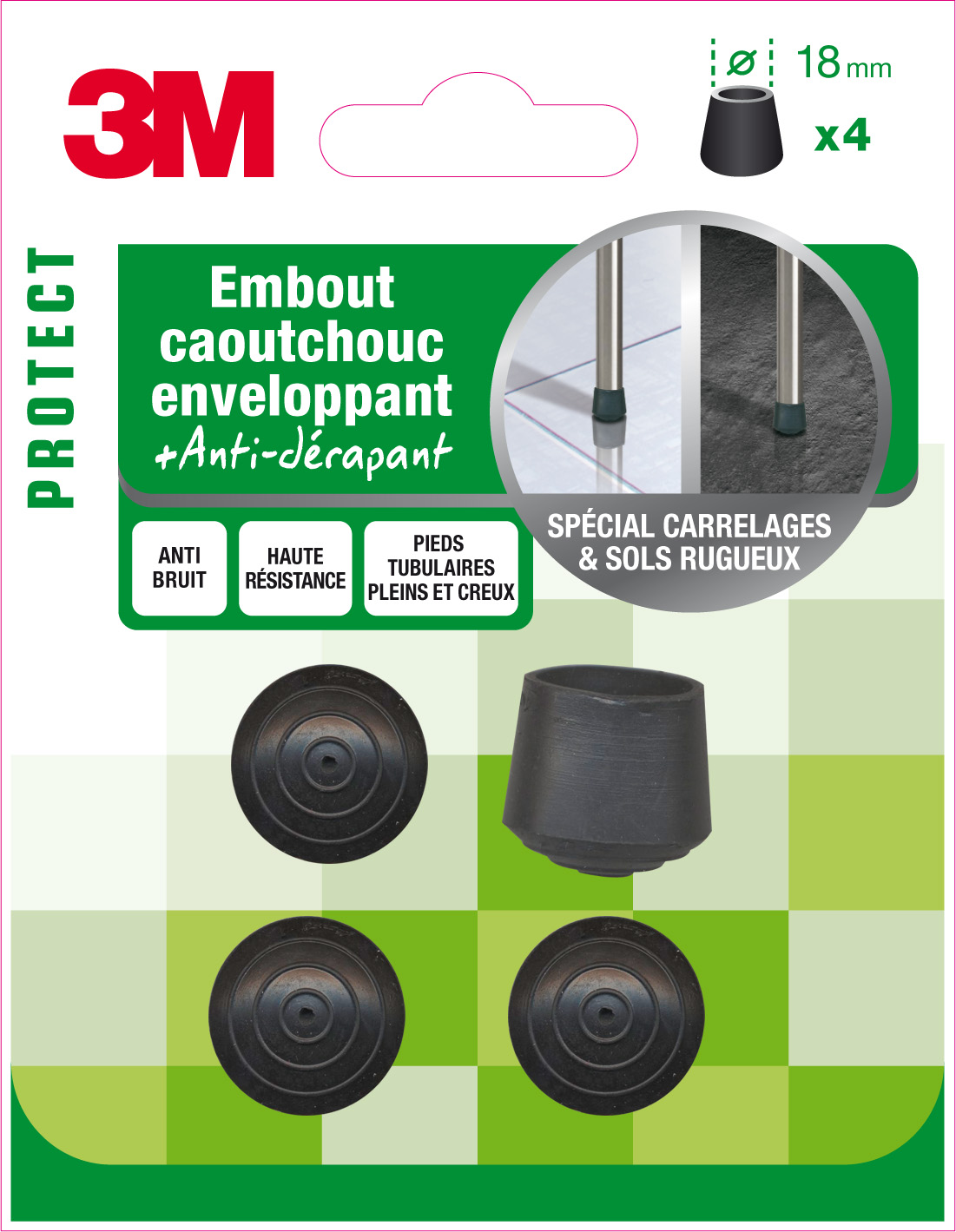 Embout caoutchouc enveloppant Ø18mm - 3M